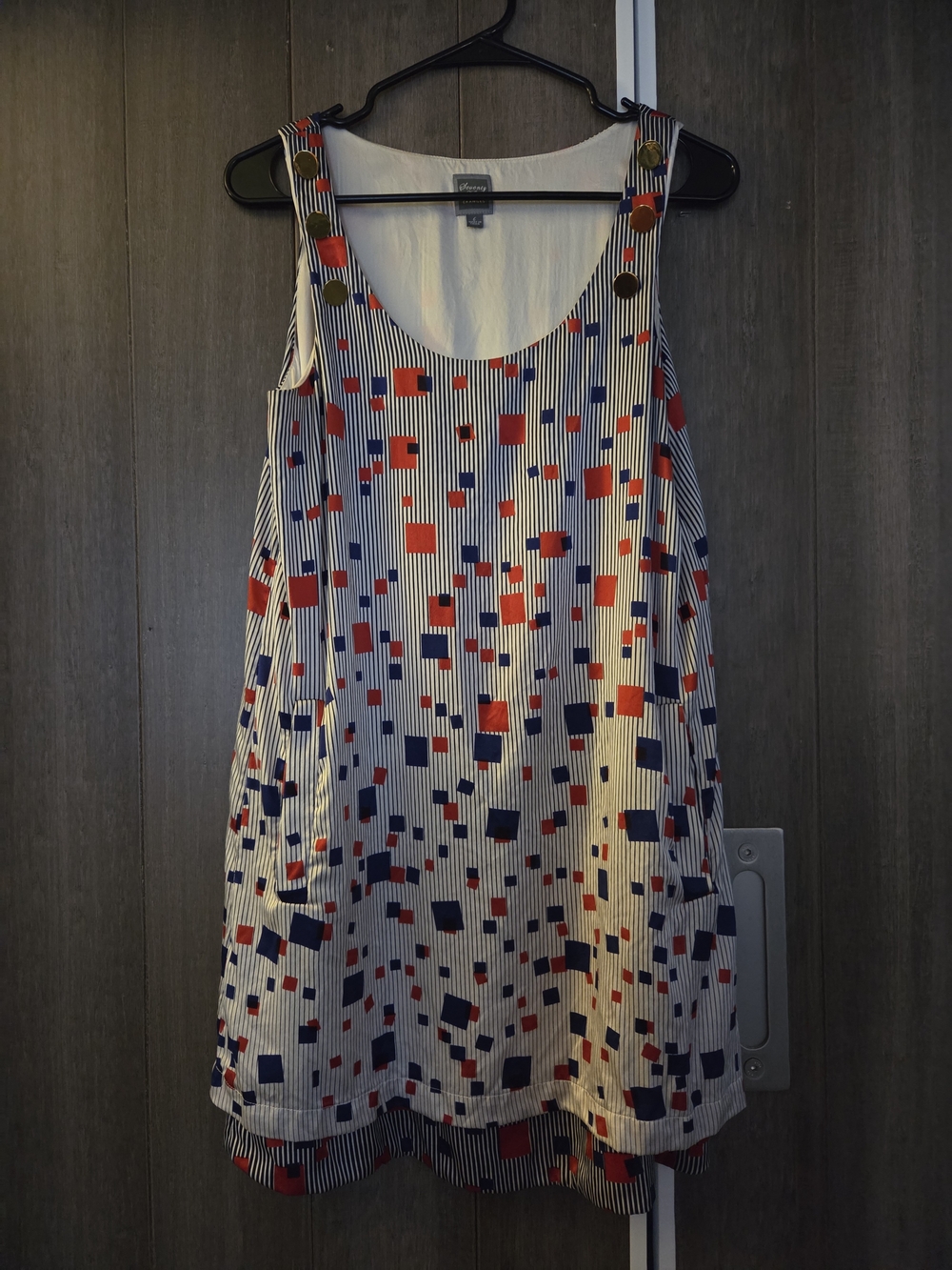 Anthropologie Seventy Two Changes Size 6 Retro Silk Striped Dress small stain